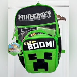 Minecraft Green Kids Backpack Set